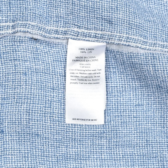 Faherty Shirt Mens Medium Blue Short Sleeve Button Up 100% Linen Beach Resort - Picture 9 of 10